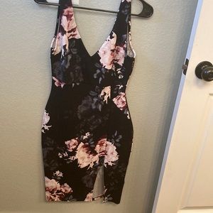 New black and maroon floral dress from BBB Fashion